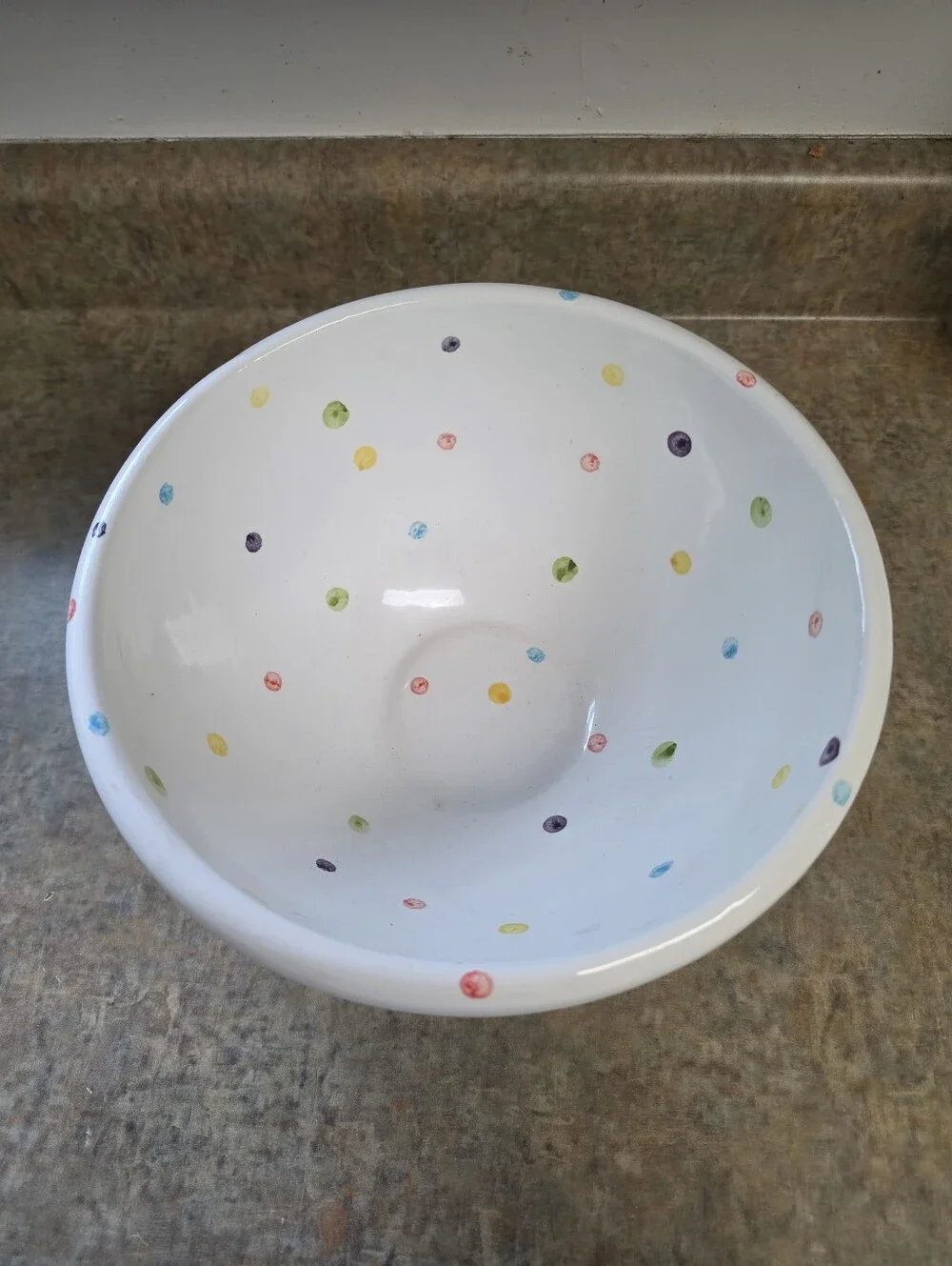 Faiancas Neto & Gomes Large Round Bowl Multicolour Spotty Polksdots